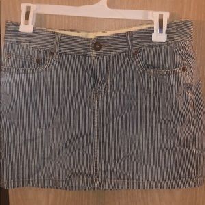 Denim stripes mini skirt